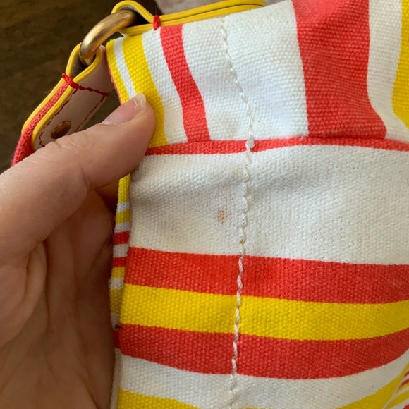 JUICY COUTURE Striped Yellow Orange Hobo Cotton Fabric Shoulder Bag BRAND NEW - Picture 9 of 16